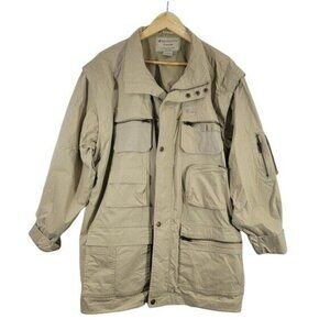 Weekender Traveler Adventure Series Fishing Hiking Jacket Mens XL Tan EUC